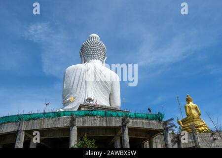 The famous 45 meter tall Big Buddha in Phuket. Phuket is large island and a popular travel destination in southern Thailand. Stock Photo