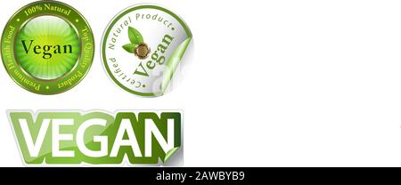 Vegan vector icons set Stock Vector