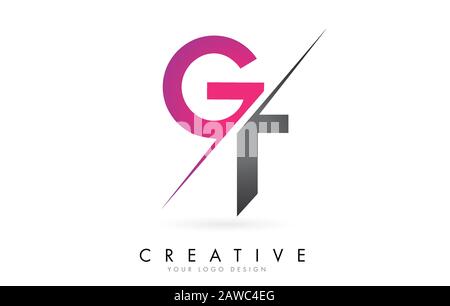 GT G T Letter Logo with Color block Design and Creative Cut. Creative logo design. Stock Vector