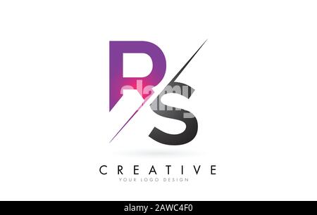 RS R S Letter Logo with Color block Design and Creative Cut. Creative logo design. Stock Vector