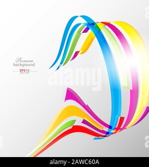 Abstract color ribbons background for creative design Stock Vector