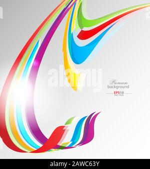 Abstract color ribbons background for creative design Stock Vector