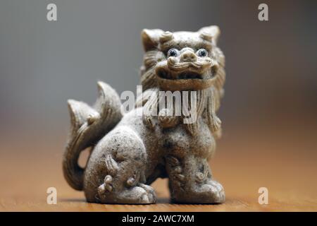 Shisa Home Protector Guardian Chinese Lion Left Side Stock Photo