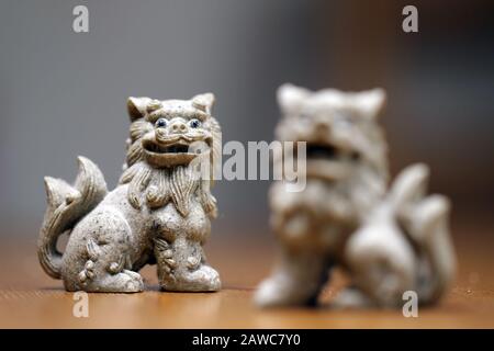 Shisa Home Protector Guardian Chinese Lions Pairs 1 Stock Photo