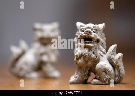 Shisa Home Protector Guardian Chinese Lions Pairs 2 Stock Photo