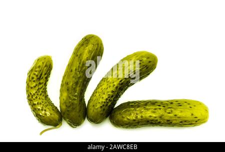 pickled cucumbers, isolated on white Stock Photo