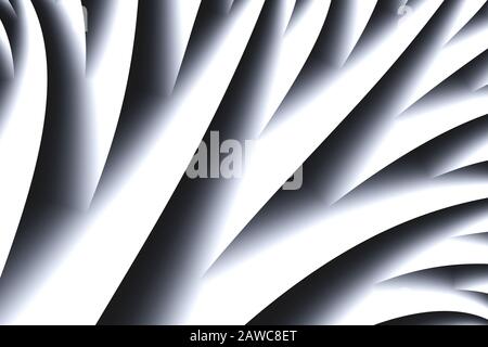 abstract white- black 3D illustration Stock Photo