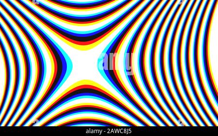 glitch linear pattern, over white Stock Photo