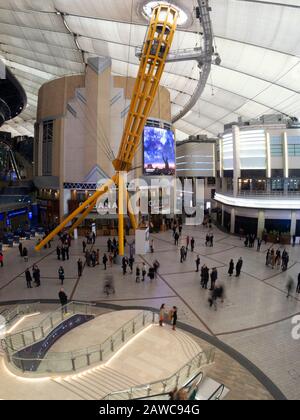 The main staircase and entrance area of the interior of the O2 Millennium Dome in North Greenwich London Stock Photo