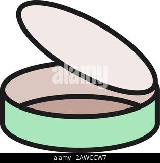 Vector open tin can flat color line icon. Stock Vector