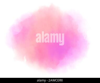Purple and red watercolor brush splash cloud background. Ethereal delicate backdrop on white background. Digital abstract illustration artwork with co Stock Photo