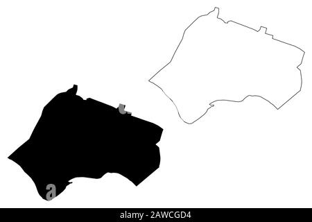 Sukhumi City (Georgia, Republic of Abkhazia) map vector illustration, scribble sketch City of Sokhumi map Stock Vector