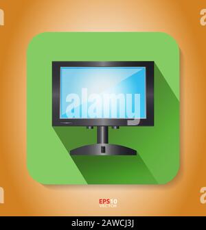 Originaly created flat style icon on color background Stock Vector