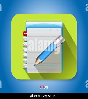 Originaly created flat style icon on color background Stock Vector