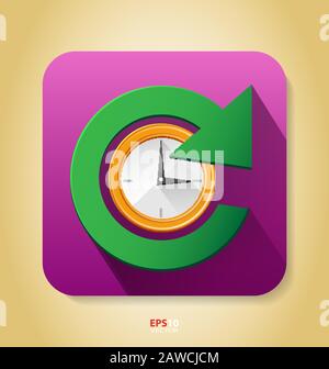 Originaly created flat style icon on color background Stock Vector