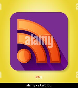 Originaly created flat style icon on color background Stock Vector