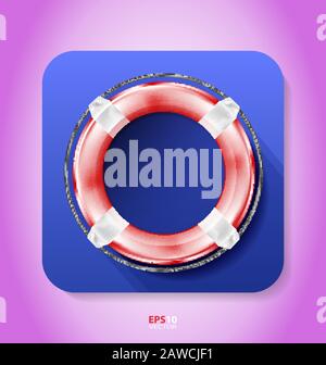 Originaly created flat style icon on color background Stock Vector