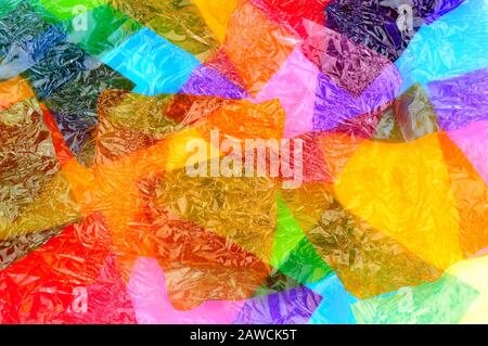 Colourful cellophane sweet wrapper background Stock Photo