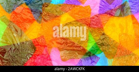 Colourful cellophane sweet wrapper background Stock Photo