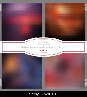 Multiple pack of colorful mosaic background templates for multipurpose use in design Stock Vector