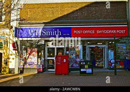 The WH Smith shop in Carmarthen town centre, which now also incorporates the Post Office following closure of old main post office. Stock Photo