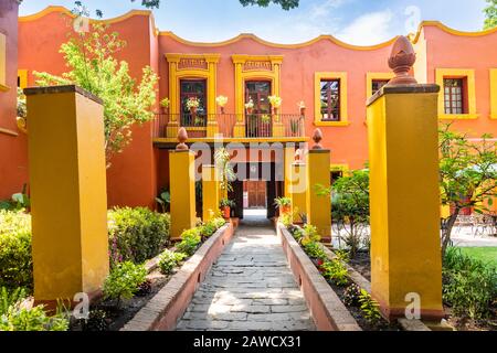 Casa Alvarado, the final residence of famed thinker and author Octavio Paz, in the Coyoacan neighborhood of Mexico City. Stock Photo