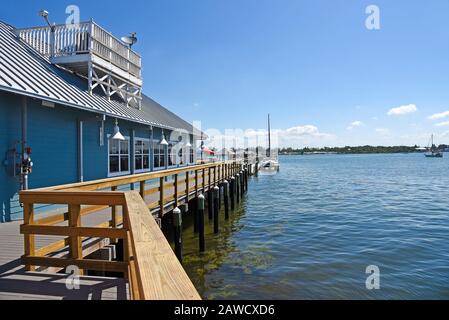 Bradenton Beach Pier on Anna Maria Island, Florida Stock Photo