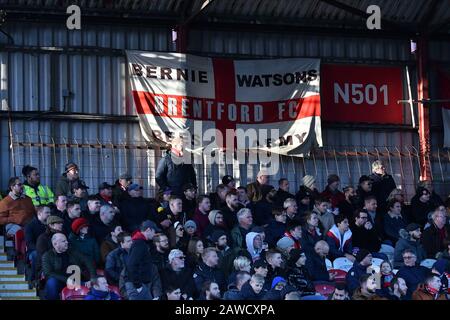London, UK. 08th Feb, 2020.  Brentford flag during the Sky Bet Championship match between Brentford and Middlesbrough at Griffin Park, London on Saturday 8th February 2020. (Credit: Ivan Yordanov | MI News)Photograph may only be used for newspaper and/or magazine editorial purposes, license required for commercial use Credit: MI News & Sport /Alamy Live News Stock Photo