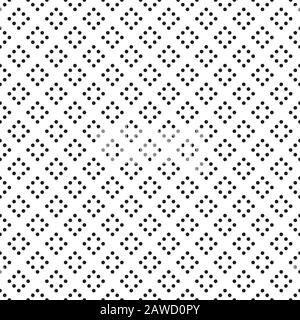 Repeating geometric tiles with dotted rhombuses. Vector seamless pattern. Modern stylish texture. Black and white decorative element. Stock Vector