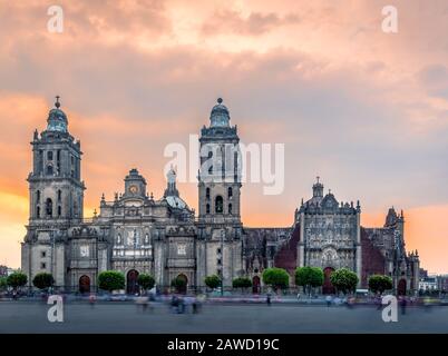 Mexico City Metropolitan Cathedral just off the main plaza in Mexico City, Mexico. Stock Photo