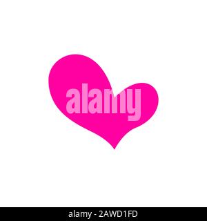 Pink heart Icon in trendy flat style isolated on white background. Love symbol for your web site design, logo, app, UI. Simple vector element illustra Stock Vector