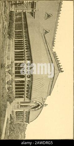 Greenhouse construction : a complete manual on the building, heating, ventilating and arrangement of greenhouses, and the construction of hotbeds, frames and plant pits . nse, however, a conservatory is a structure inwhich plants that have been developed in narrow andcomjjaratively low greenhouses, known as growing houses,are shown during their period of iiower. They may beattached to the dwelling or other building. Fig. 89, butare generally detached buildings surrounded by the vari-ous growing houses. In another chapter descriptionswill be found of various small structures adapted to thewants Stock Photo