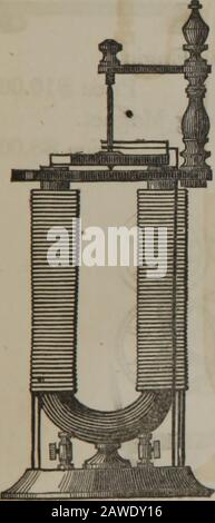 Catalogue of apparatus, to illustrate magnetism, galvanism, electrodynamics, electromagnetism, magno-electricity . Fig. 140. Reciprocating Armature Engine. Price $10.00. Fig. 142. Fig. 143.. Stock Photo