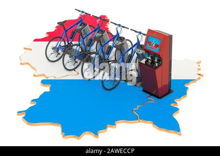 Bicycle sharing system in Luxembourg concept, 3D rendering isolated on white background Stock Photo