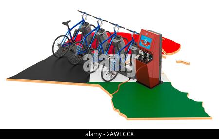 Bicycle sharing system in Kuwait concept, 3D rendering isolated on white background Stock Photo