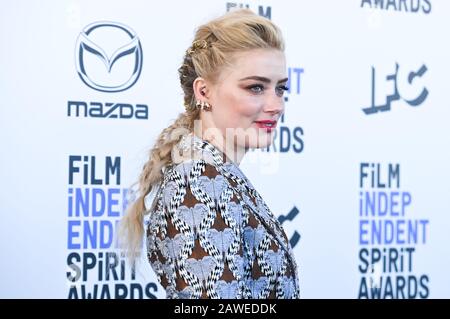 Amber Heard walking on the red carpet at the 35th Annual Film Independent Spirit Awards held in Santa Monica, California on Feb. 8, 2020. (Photo by Anthony Behar/Sipa USA) Stock Photo