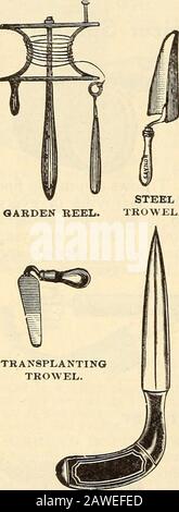 Johnson's garden & farm manual : 1910 . ilSM ?iliii NAPANOCH TOOL KIT.. DIBBLE, IRON HANDLE. Stock Photo