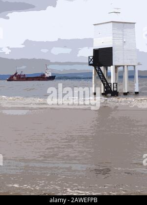 Lower or Low Lighthouse Burnham on Sea, Somerset, UK Stock Photo