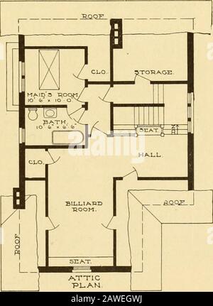 Catalogue of craftsman furniture made by Gustav Stickley at The Craftsman Workshops, Eastwood, N.Y. . FIRST STCR^ PLAN. 123 Stock Photo