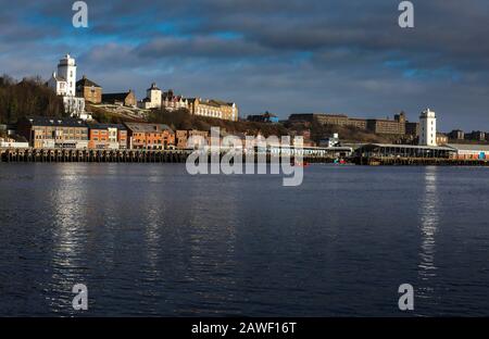 The High and Low Lights of North Shields which are also known as the Fish Quay High and Low Lights on the River Tyne, England, UK Stock Photo