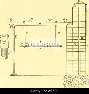 Greenhouse construction : a complete manual on the building, heating, ventilating and arrangement of greenhouses, and the construction of hotbeds, frames and plant pits . FIG. 13. BKICK WALL WITH WOODEN SILL. 28 GREENHOUSE COKSTRUCTION. have a tendency to preserve it. The durability of theposts can also be increased by charring the lower end,and then soaking it in crude petroleum. A coat of coaltar would be better than the petroleum, biit it shouldnever be used about a greenhouse, as it will be injuriousto the plants. The posts should tiien be sheathed upon the outside,for which purpose a fair Stock Photo