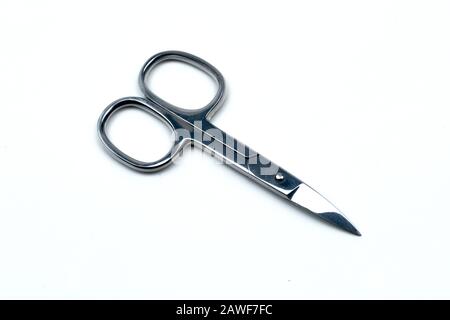 Shiny iron nail scissors isolated on white background Stock Photo