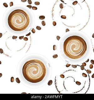 Realistic vector illustration of coffee cup on white background Stock Vector