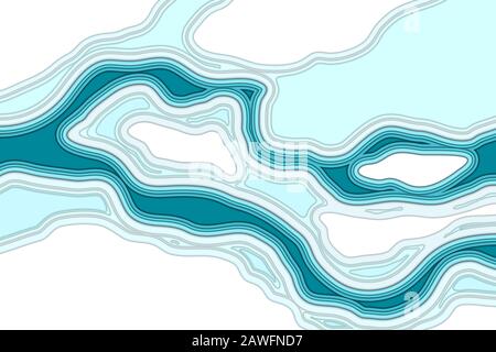 Frosen river in the ice aerial view vector illustration Stock Vector