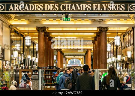 Arcades Des Champs Elysees in Paris Stock Photo