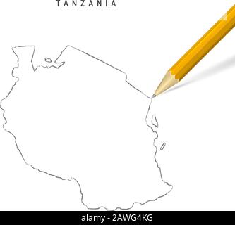 Tanzania Blank Vector Map Isolated on White Background. High-Detailed ...