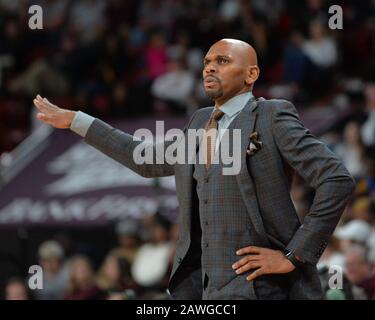 Starkville, MS, USA. 08th Feb, 2020. Vanderbilt Head Coach, Jerry Stackhouse, on the sidelines during the NCAA basketball game between the Vanderbilt Commodores and the Mississippi State Bulldogs at Humphrey Coliseum in Starkville, MS. Kevin Langley/Sports South Media/CSM/Alamy Live News Stock Photo