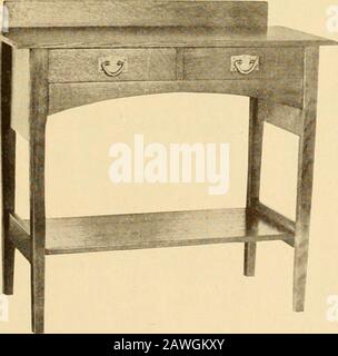 Catalogue of craftsman furniture made by Gustav Stickley at The Craftsman Workshops, Eastwood, N.Y. . No. 802 SERVING TABLE HEIGHT 38 in.WIDTH 42 in.DEPTH 18 in. $18.00 Stock Photo