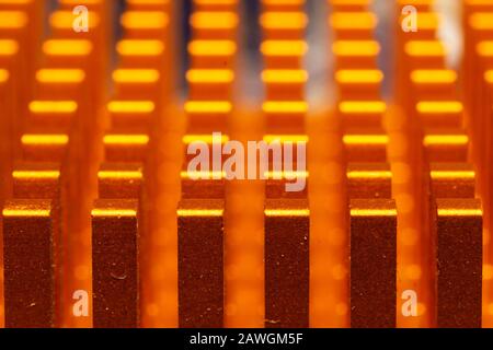 Computer radiator abstract macro background. processor cooling system. motherboard detail Stock Photo