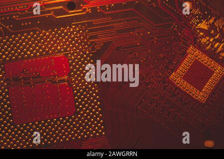 Processor pins macro. computer motherboard close up. cpu pins on a circuit board. micro elements of computer central processor unit. modern technologi Stock Photo